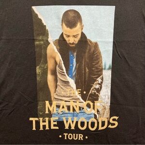 Justin Timberlake THE MAN OF THE WOODS Tour tee w cities on back EUC 3535